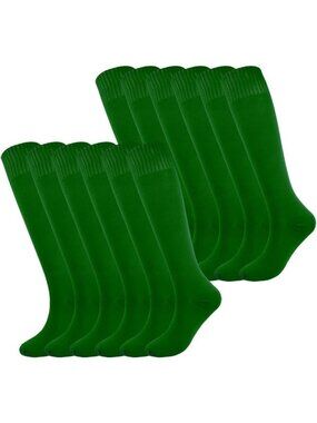 Unisex Knee High Sports Socks - Multicolor, 3/6/12 Pairs, Athletic Compression